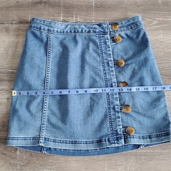 Free People Little Daisies Denim Mini Skirt - Picture 7 of 9